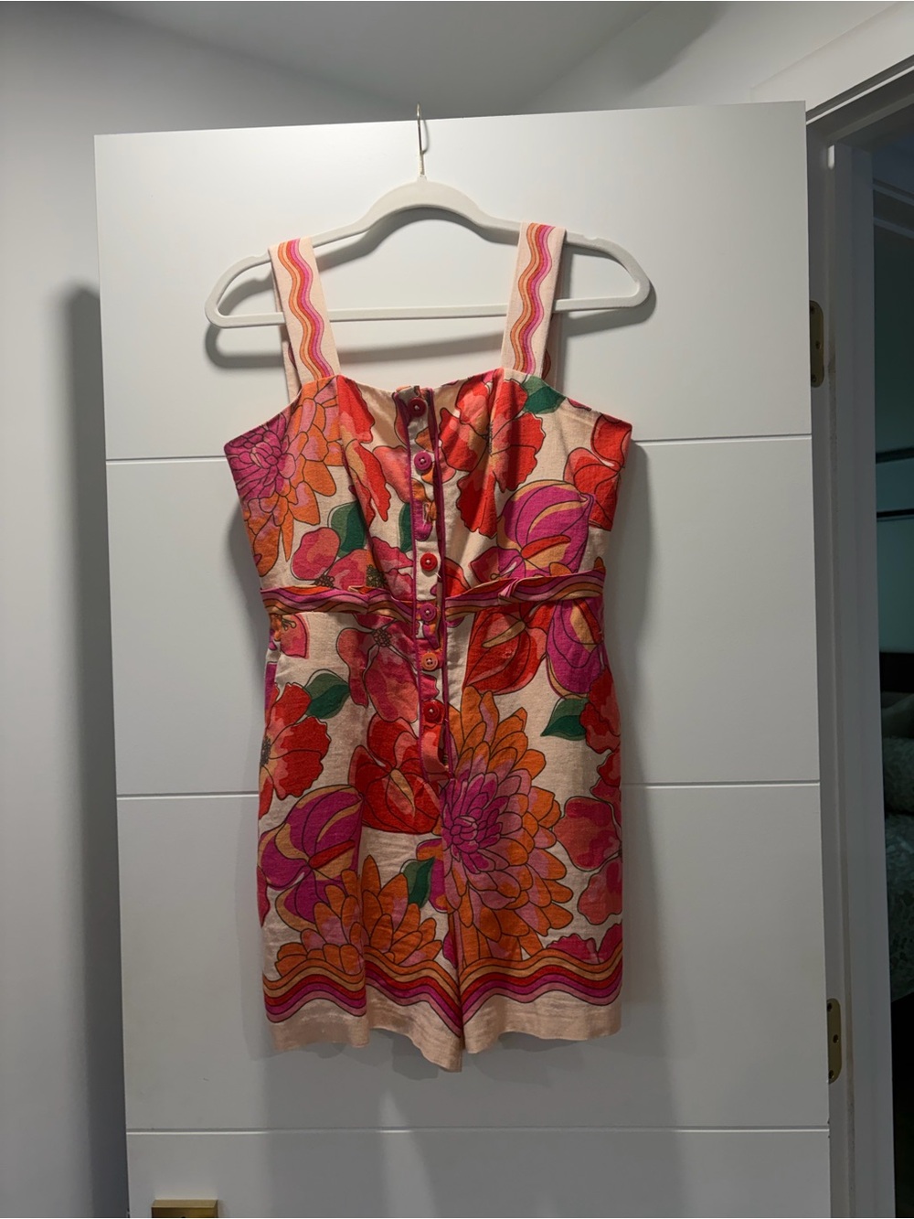 House of Harlow 1960 Pink Orange Red Floral Mini Dress